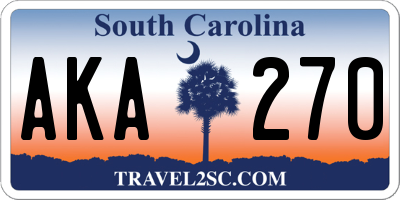 SC license plate AKA270