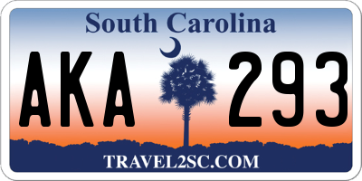 SC license plate AKA293