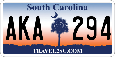 SC license plate AKA294