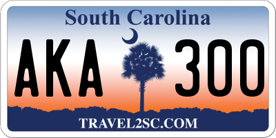 SC license plate AKA300