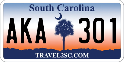 SC license plate AKA301