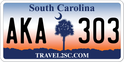 SC license plate AKA303
