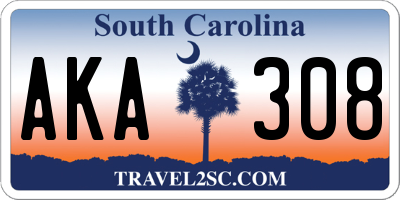 SC license plate AKA308
