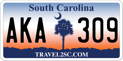 SC license plate AKA309