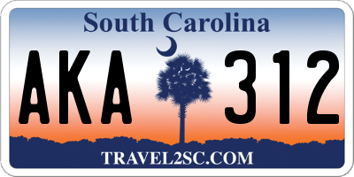 SC license plate AKA312
