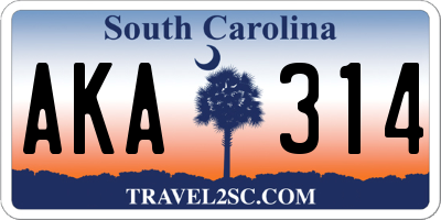 SC license plate AKA314
