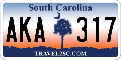 SC license plate AKA317