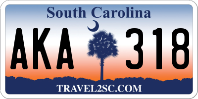 SC license plate AKA318