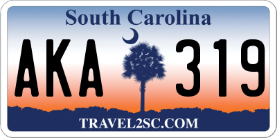 SC license plate AKA319