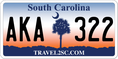 SC license plate AKA322