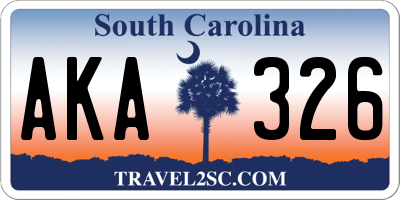 SC license plate AKA326