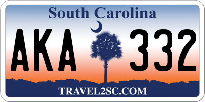 SC license plate AKA332