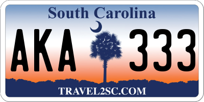 SC license plate AKA333