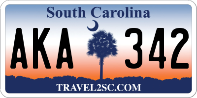 SC license plate AKA342