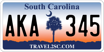SC license plate AKA345