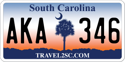 SC license plate AKA346
