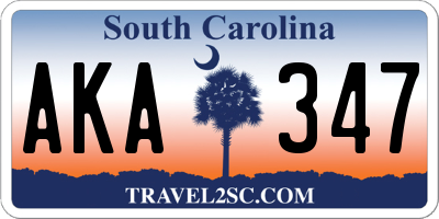 SC license plate AKA347
