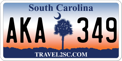 SC license plate AKA349