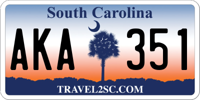 SC license plate AKA351
