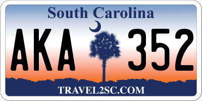 SC license plate AKA352