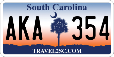 SC license plate AKA354