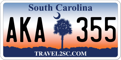 SC license plate AKA355