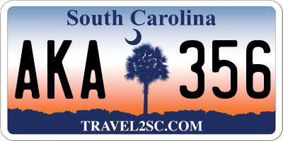 SC license plate AKA356