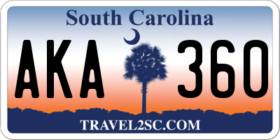 SC license plate AKA360