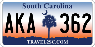 SC license plate AKA362