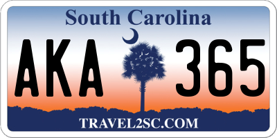 SC license plate AKA365