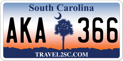 SC license plate AKA366