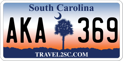 SC license plate AKA369