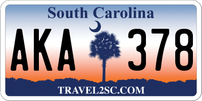 SC license plate AKA378