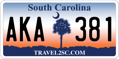 SC license plate AKA381