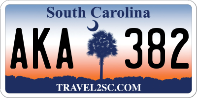SC license plate AKA382