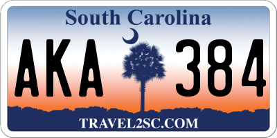 SC license plate AKA384