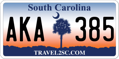 SC license plate AKA385