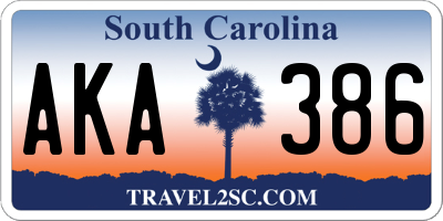 SC license plate AKA386