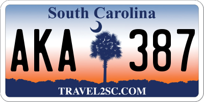 SC license plate AKA387