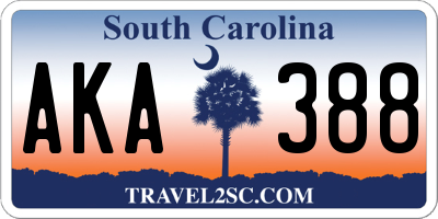 SC license plate AKA388
