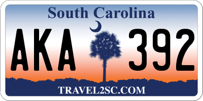 SC license plate AKA392