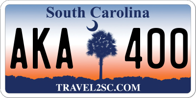 SC license plate AKA400