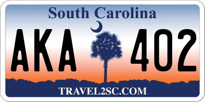 SC license plate AKA402