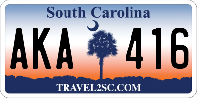 SC license plate AKA416