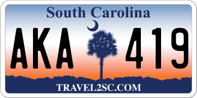 SC license plate AKA419