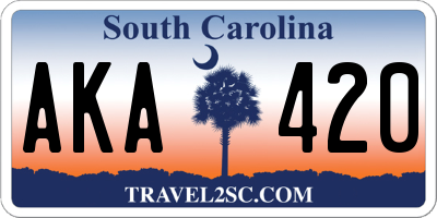 SC license plate AKA420