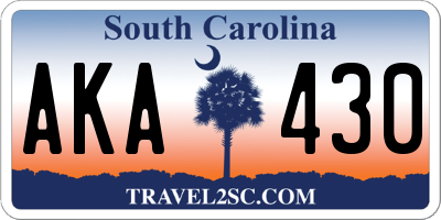 SC license plate AKA430