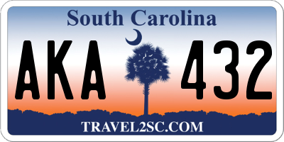 SC license plate AKA432