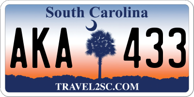 SC license plate AKA433