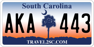 SC license plate AKA443